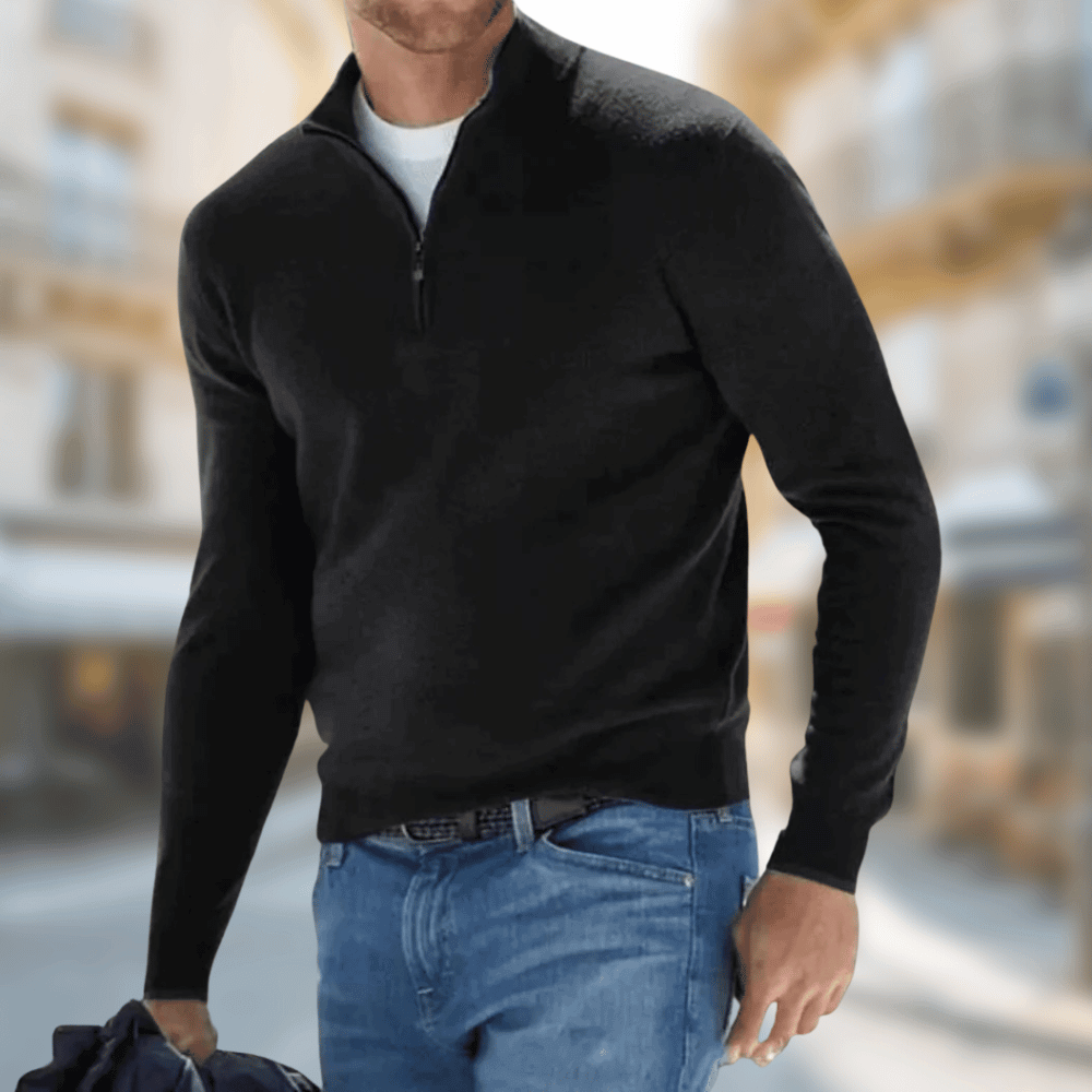 Pull-over Homme Col Zippé Sportif