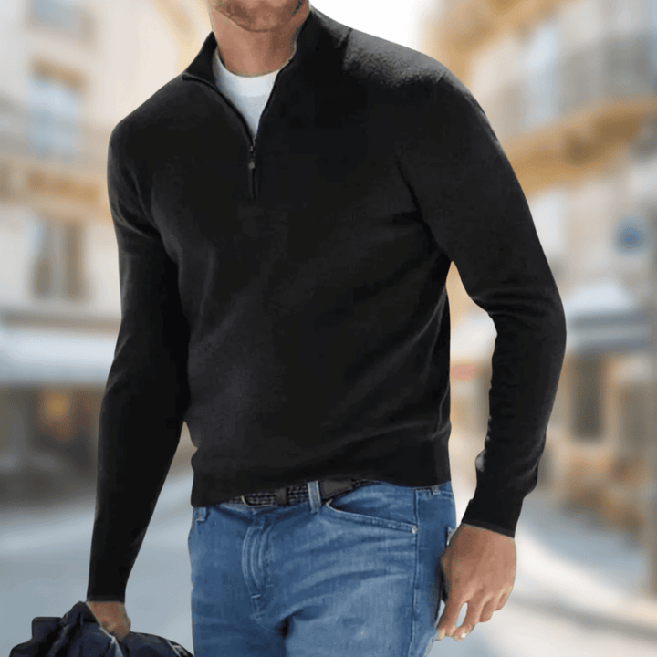 Pull-over Homme Col Zippé Sportif