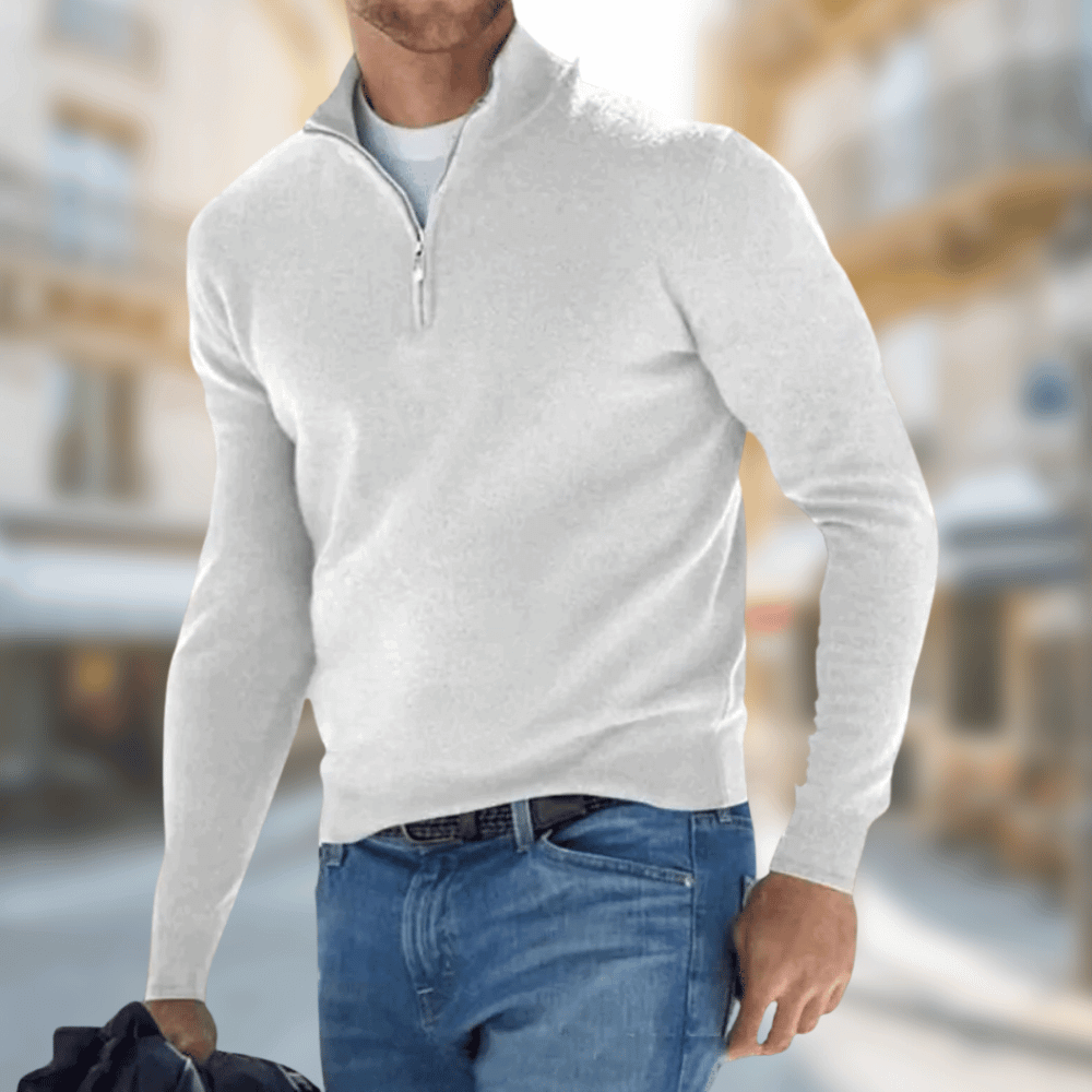 Pull-over Homme Col Zippé Sportif