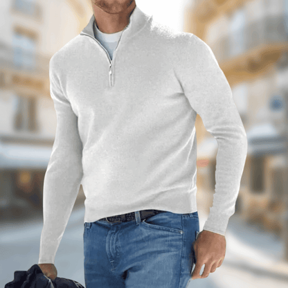 Pull-over Homme Col Zippé Sportif