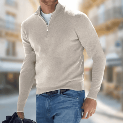Pull-over Homme Col Zippé Sportif