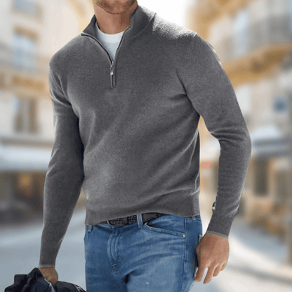 Pull-over Homme Col Zippé Sportif