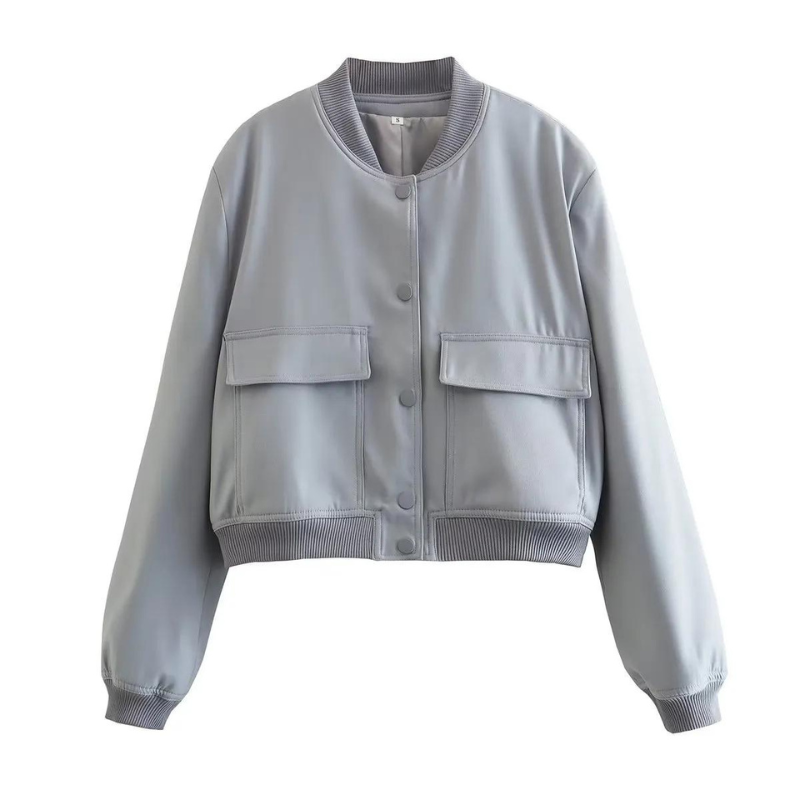Blouson bomber tendance avec poches coupe regular femme