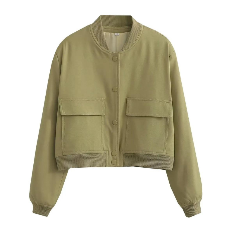 Blouson bomber tendance avec poches coupe regular femme