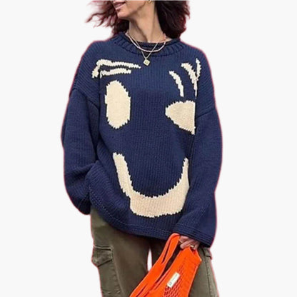 Pull tricoté artistique Confortable Abstrait