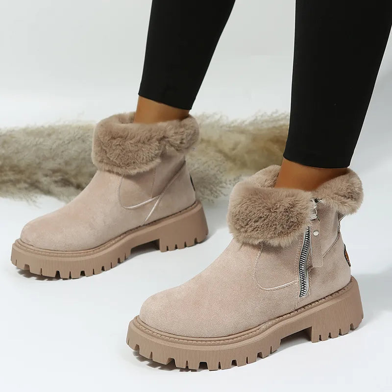 Chaussons chauds en peluche en velours et coton