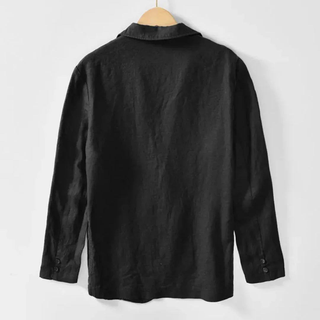 Sommer Leinenblazer Lässig Chic - IdealeKleiden