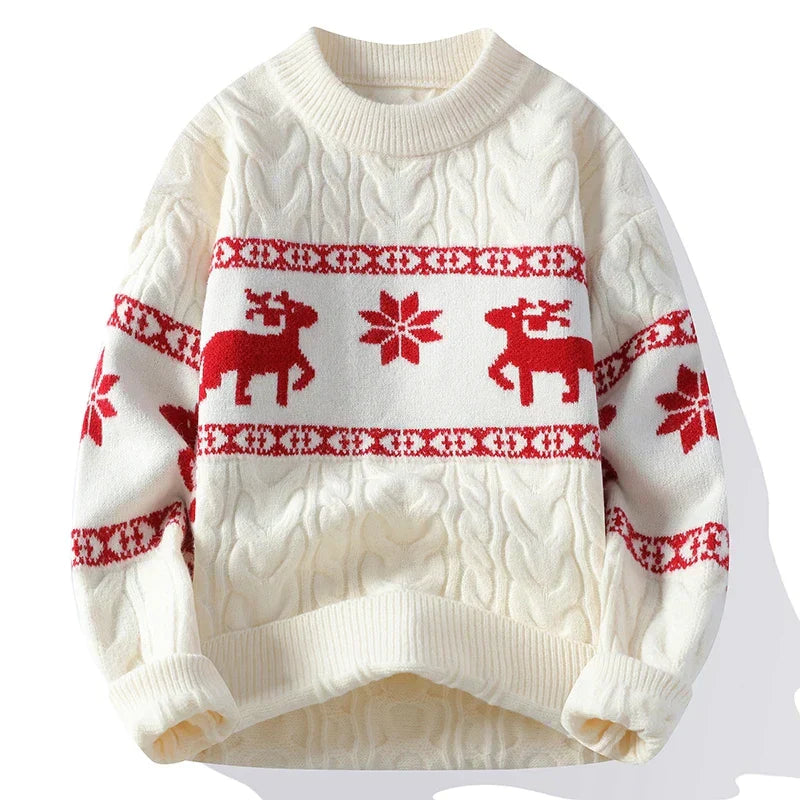 Pull de Noël Motif Cerf Chaud & Stylé