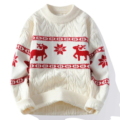 Pull de Noël Motif Cerf Chaud & Stylé