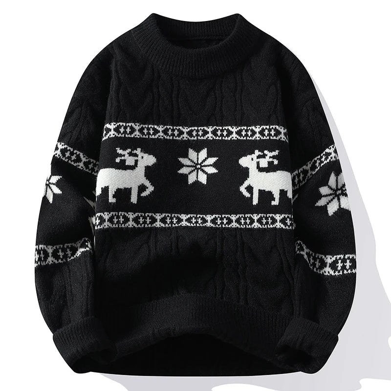 Pull de Noël Motif Cerf Chaud & Stylé