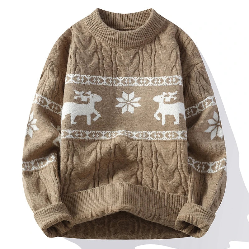 Pull de Noël Motif Cerf Chaud & Stylé