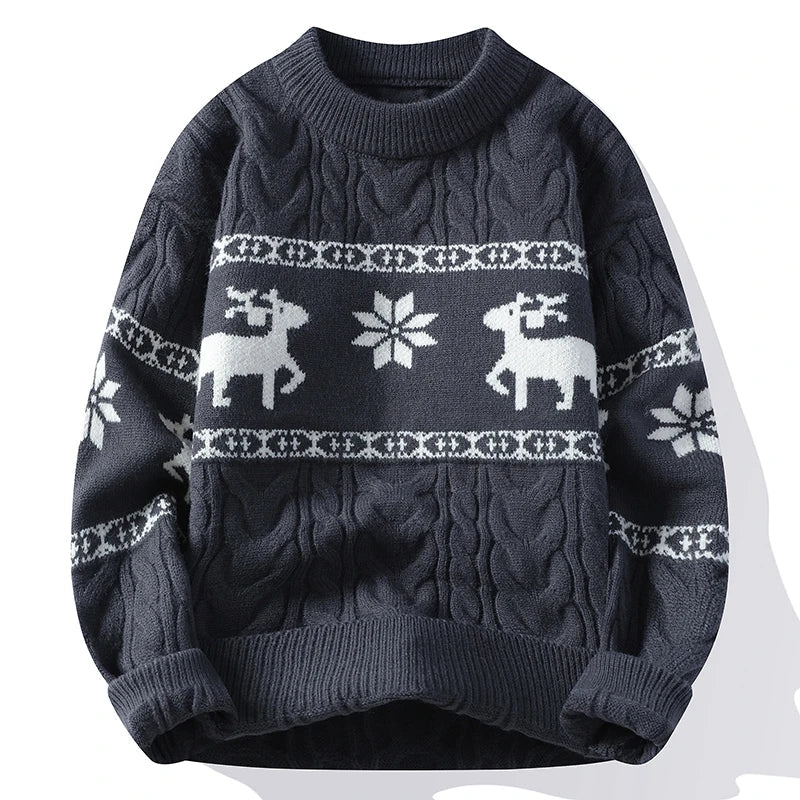 Pull de Noël Motif Cerf Chaud & Stylé
