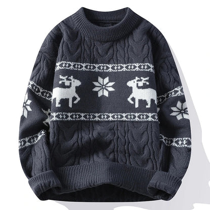Pull de Noël Motif Cerf Chaud & Stylé
