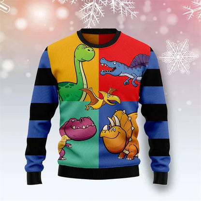 Pull de Noël Dinosaure 3D Drôle Hommes
