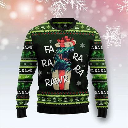 Pull de Noël Dinosaure 3D Drôle Hommes
