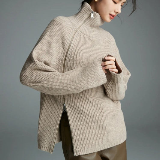 Damen Rollkragenpullover Weich Gemütlich - IdealeKleiden