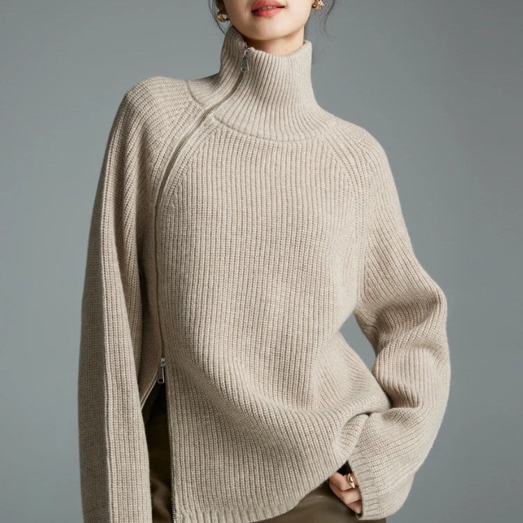 Pull col roulé doux et confortable pour femme