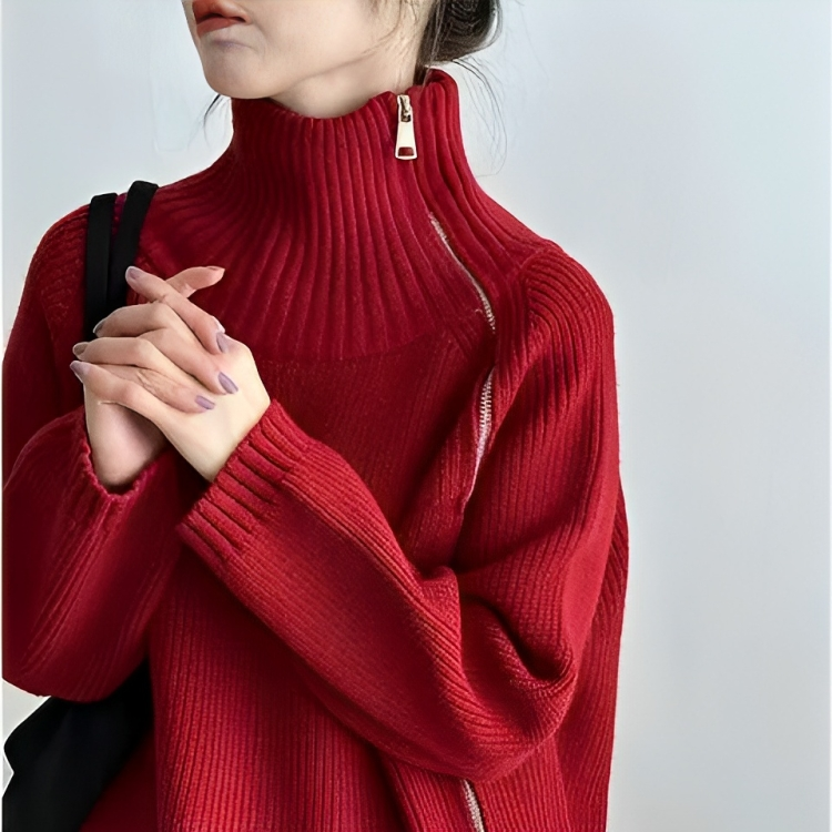 Pull col roulé doux et confortable pour femme