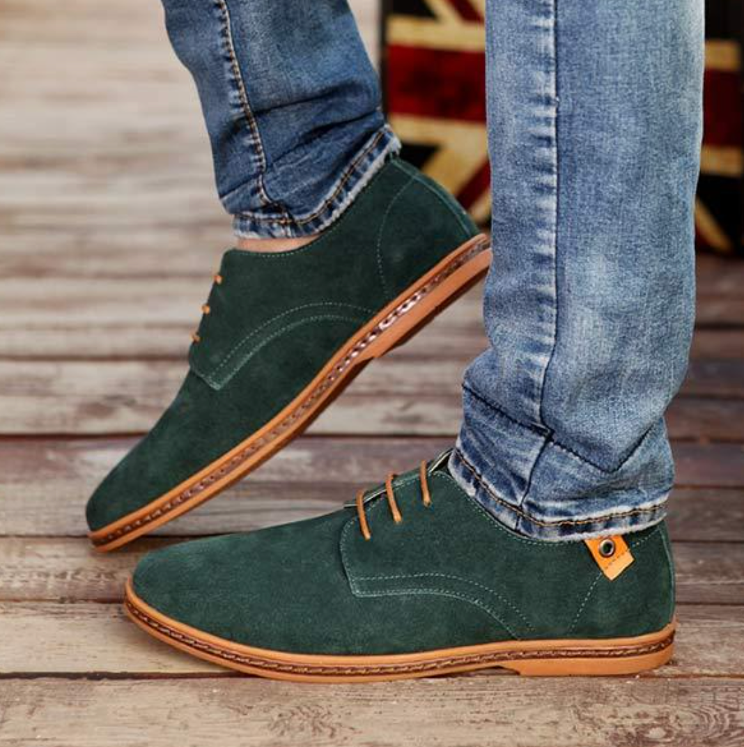 Richelieu plats en daim élégants pour homme