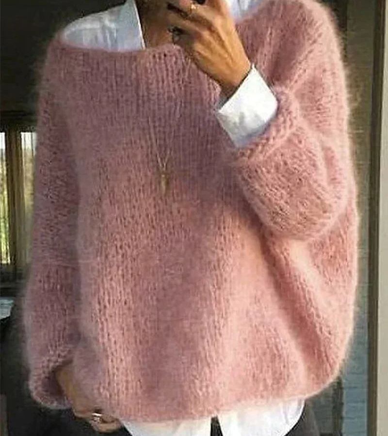 Übergroßer Damenpullover Weich Gemütlich - IdealeKleiden