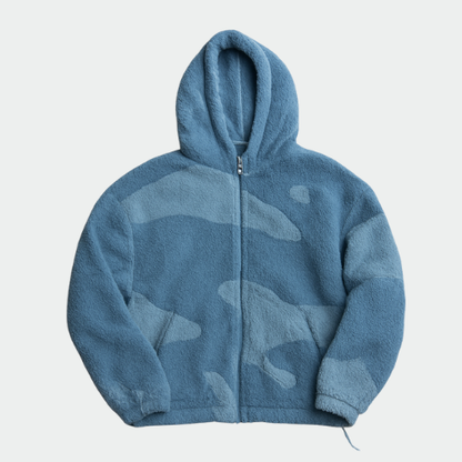 Veste polaire à capuche chaude zippée pour homme