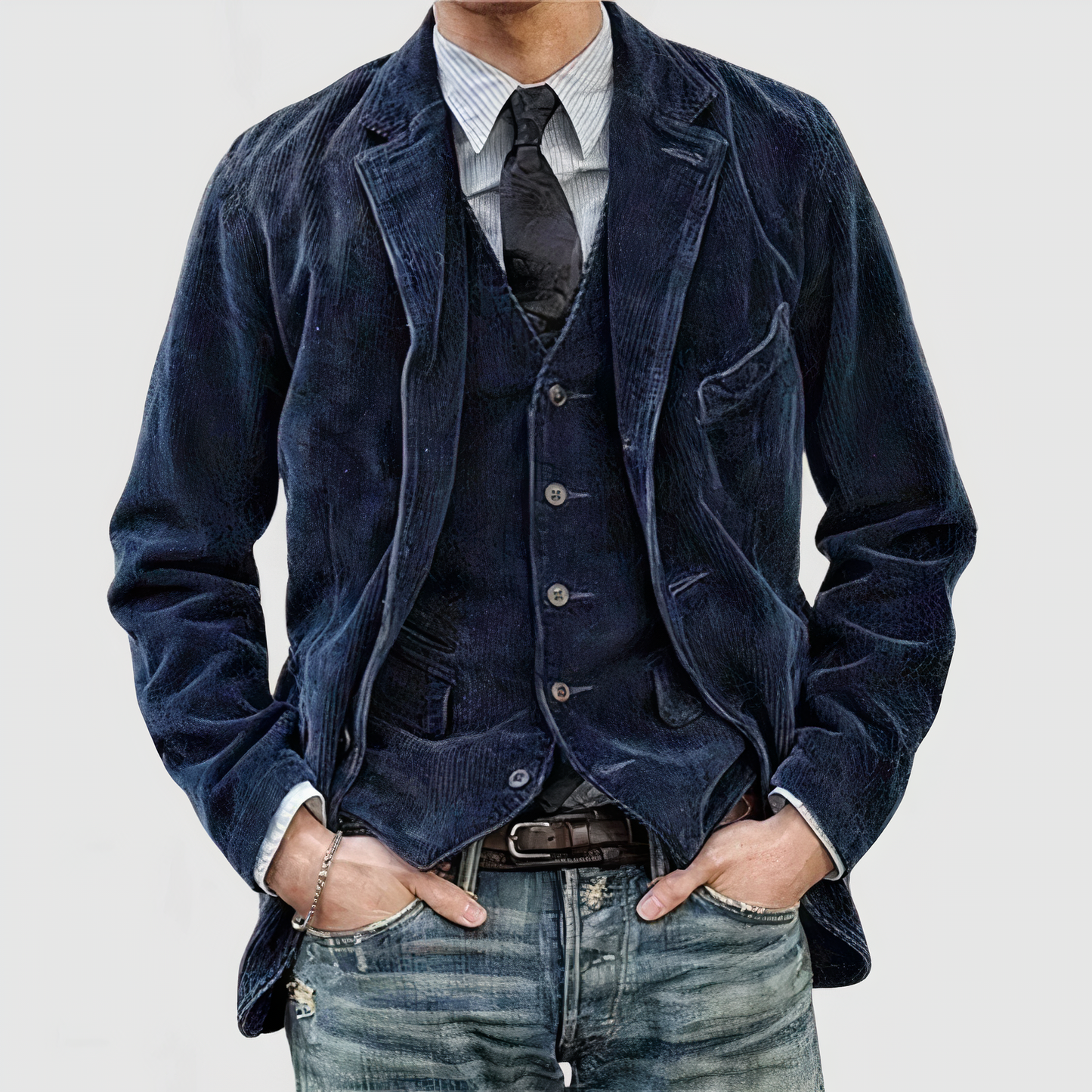 Veste en velours côtelé confortable Style décontracté