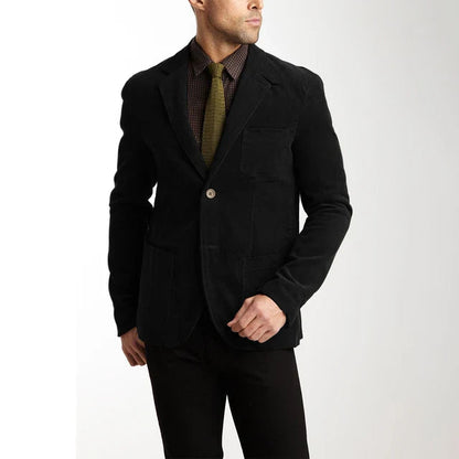 Veste en velours côtelé marron élégante pour hommes