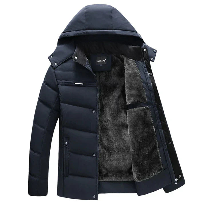 Veste d'hiver chaude et élégante pour homme, noire