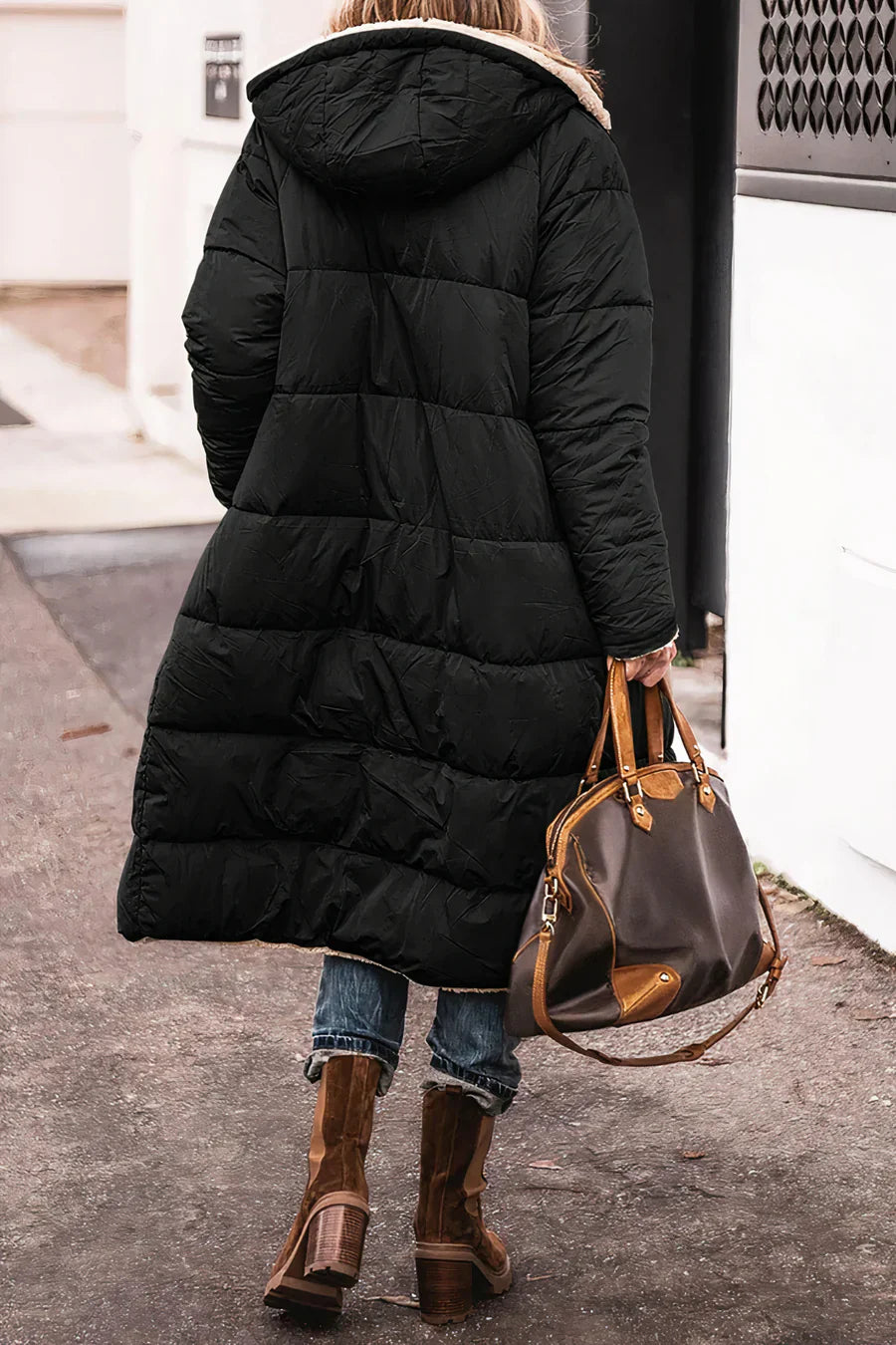 Eleganter Damenparka Doppelseitig Warm Isoliert - IdealeKleiden