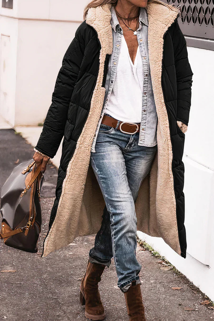 Parka élégant pour femme Double face Chaud Isolé