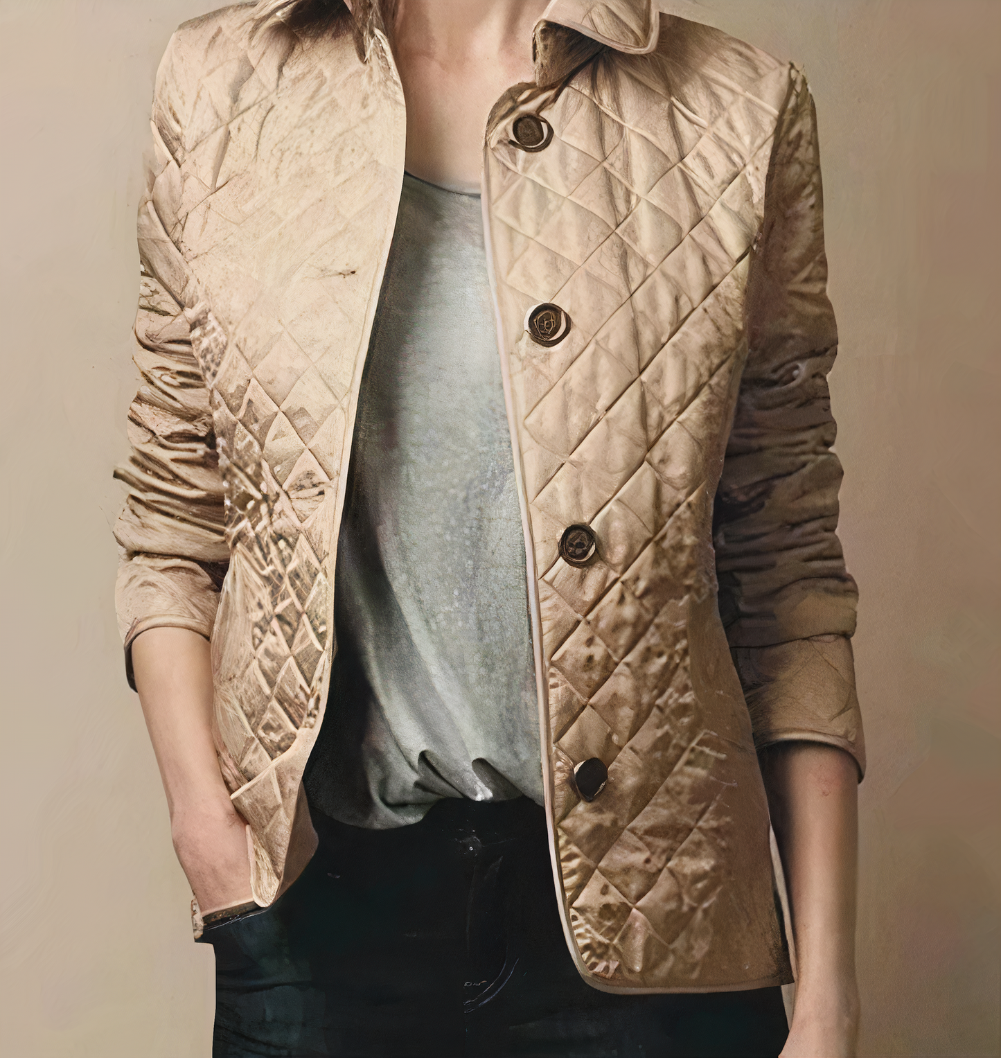 Élégante veste pour femme en soie et coton
