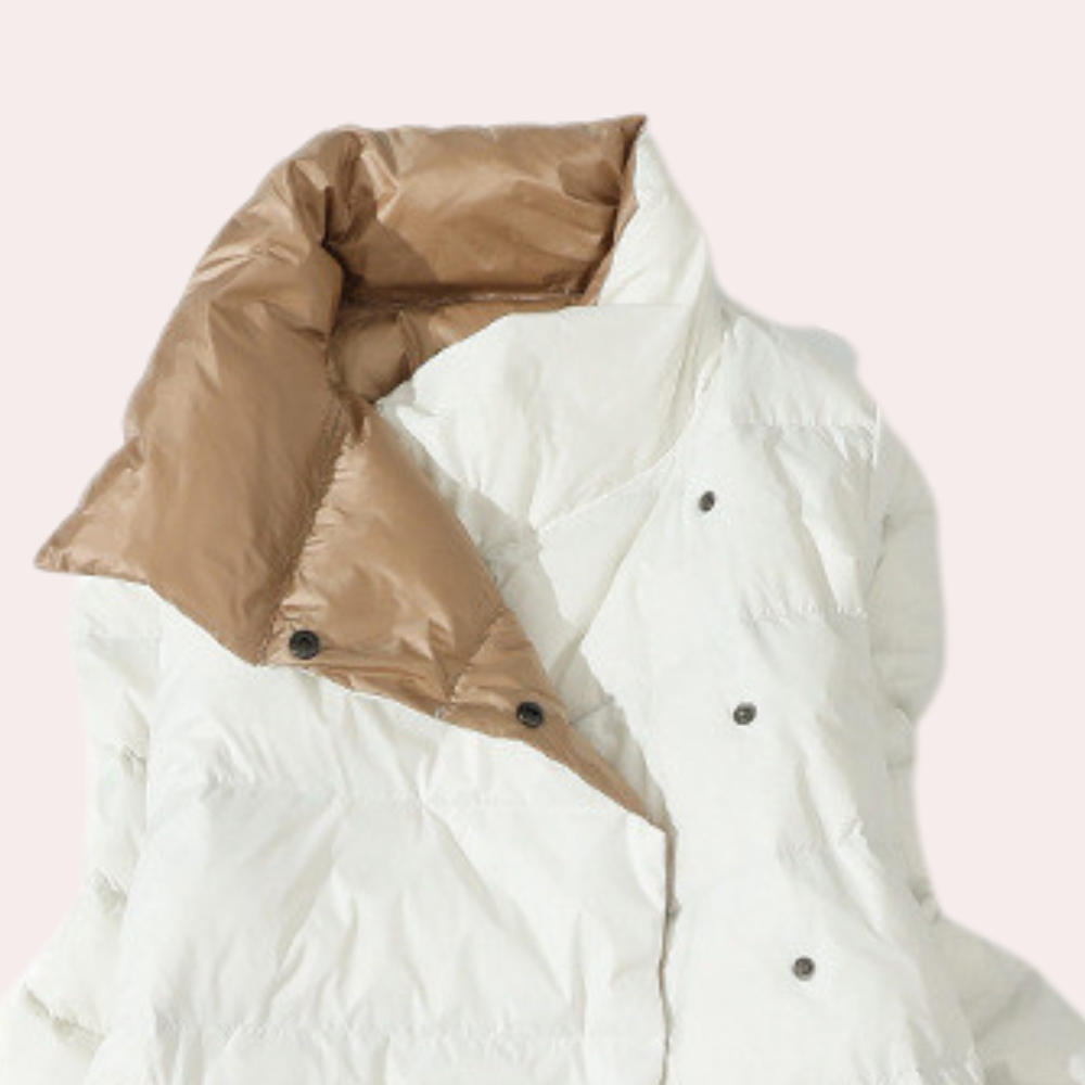 Damen Winterjacke Daunenwarm mit Hochem Kragen - IdealeKleiden
