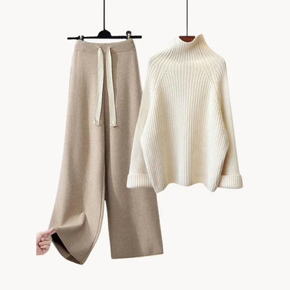 Ensemble tricoté d'hiver - Pull et pantalon chauds et élégants