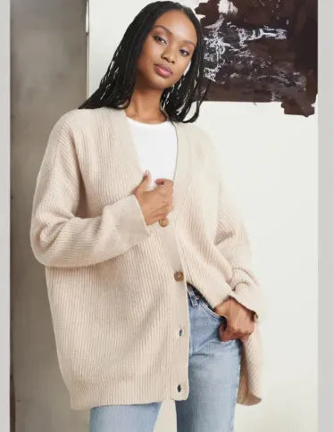 Cardigan de luxe en cachemire col en V pour femme