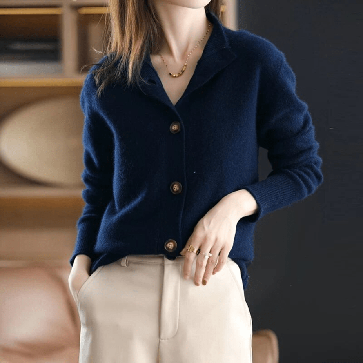 Cardigan décontracté à manches longues pour femme