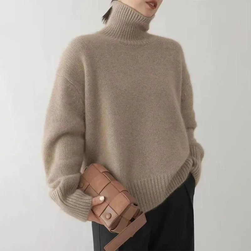 Pulls doux à col roulé pour femme