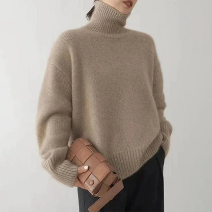 Pulls doux à col roulé pour femme