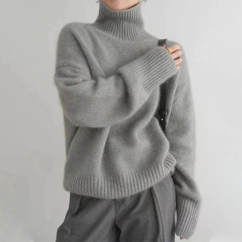 Pulls doux à col roulé pour femme
