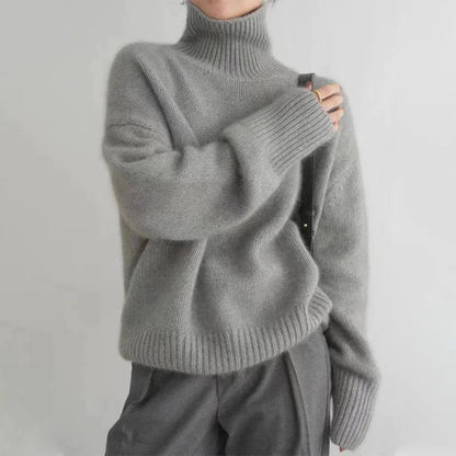 Pulls doux à col roulé pour femme
