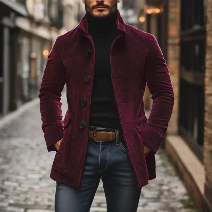 Eline - Veste à col montant en velours côtelé pour femme