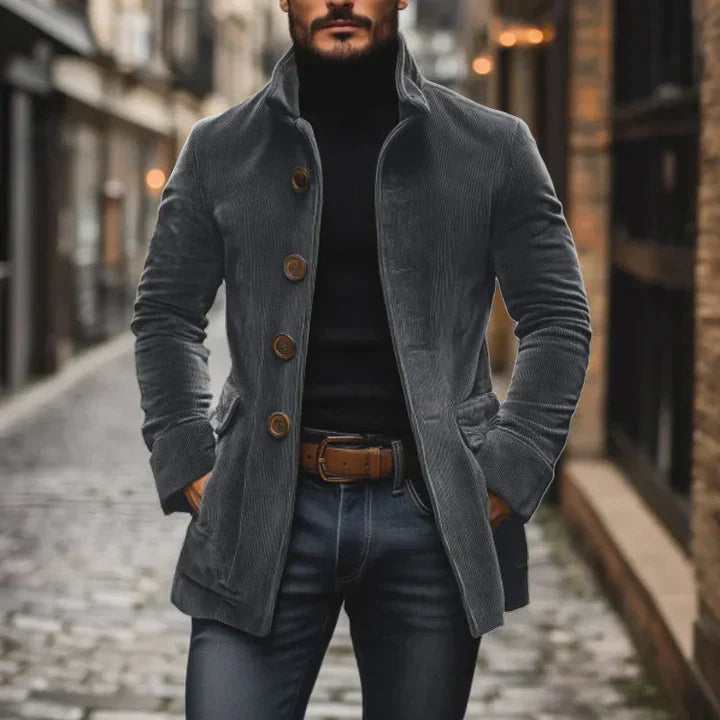 Eline - Veste à col montant en velours côtelé pour femme