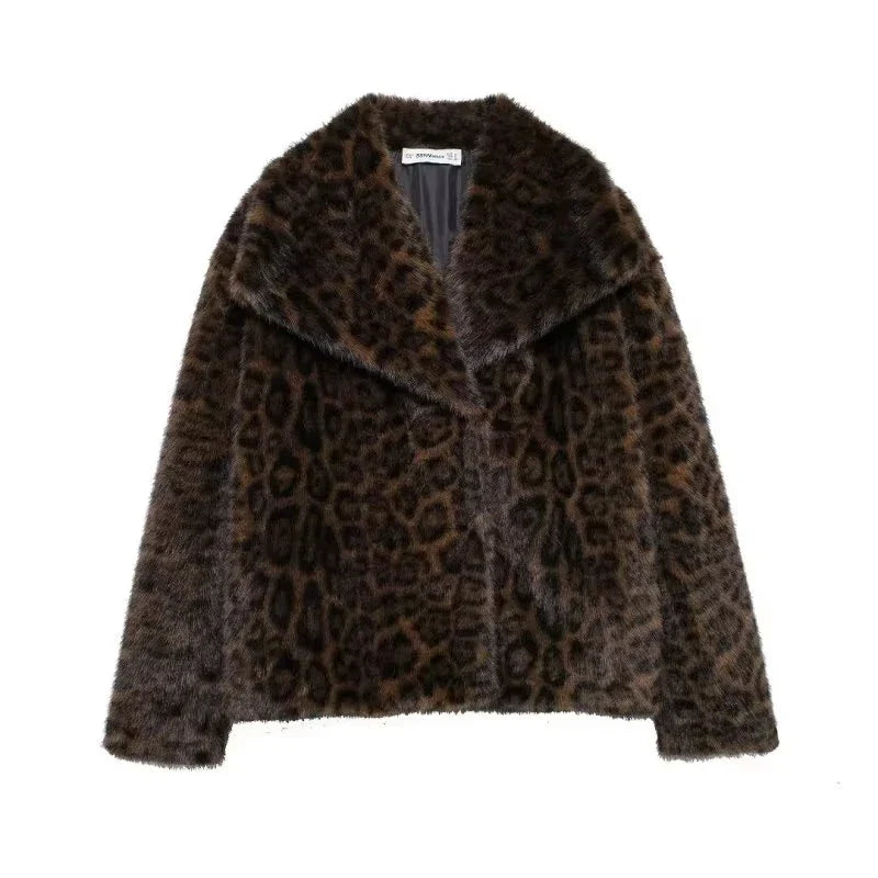 Manteau Long d'Hiver Élégant en Fausse Fourrure pour Femme