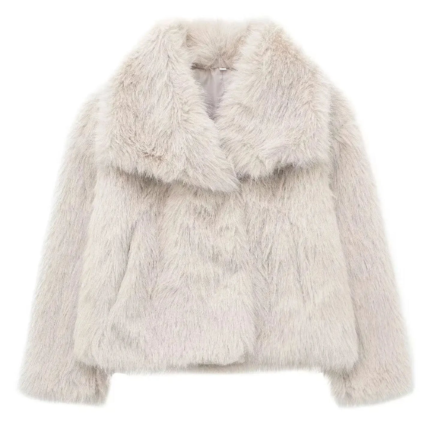 Manteau Long d'Hiver Élégant en Fausse Fourrure pour Femme