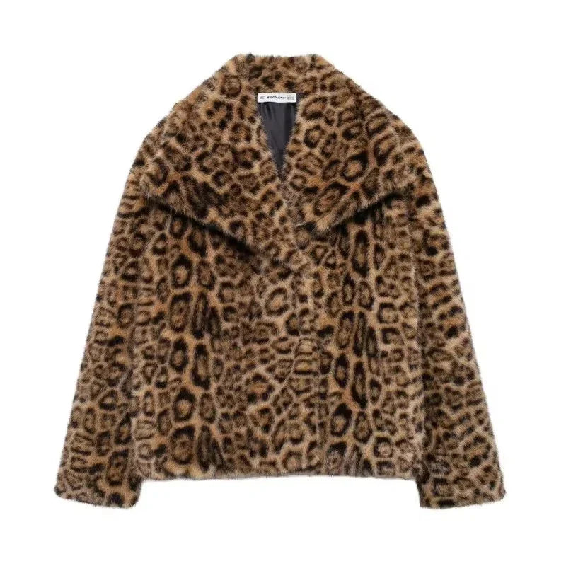 Manteau Long d'Hiver Élégant en Fausse Fourrure pour Femme