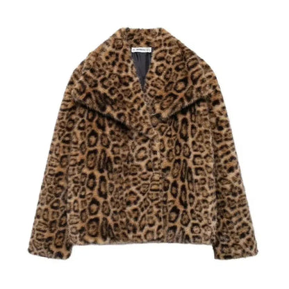 Manteau Long d'Hiver Élégant en Fausse Fourrure pour Femme