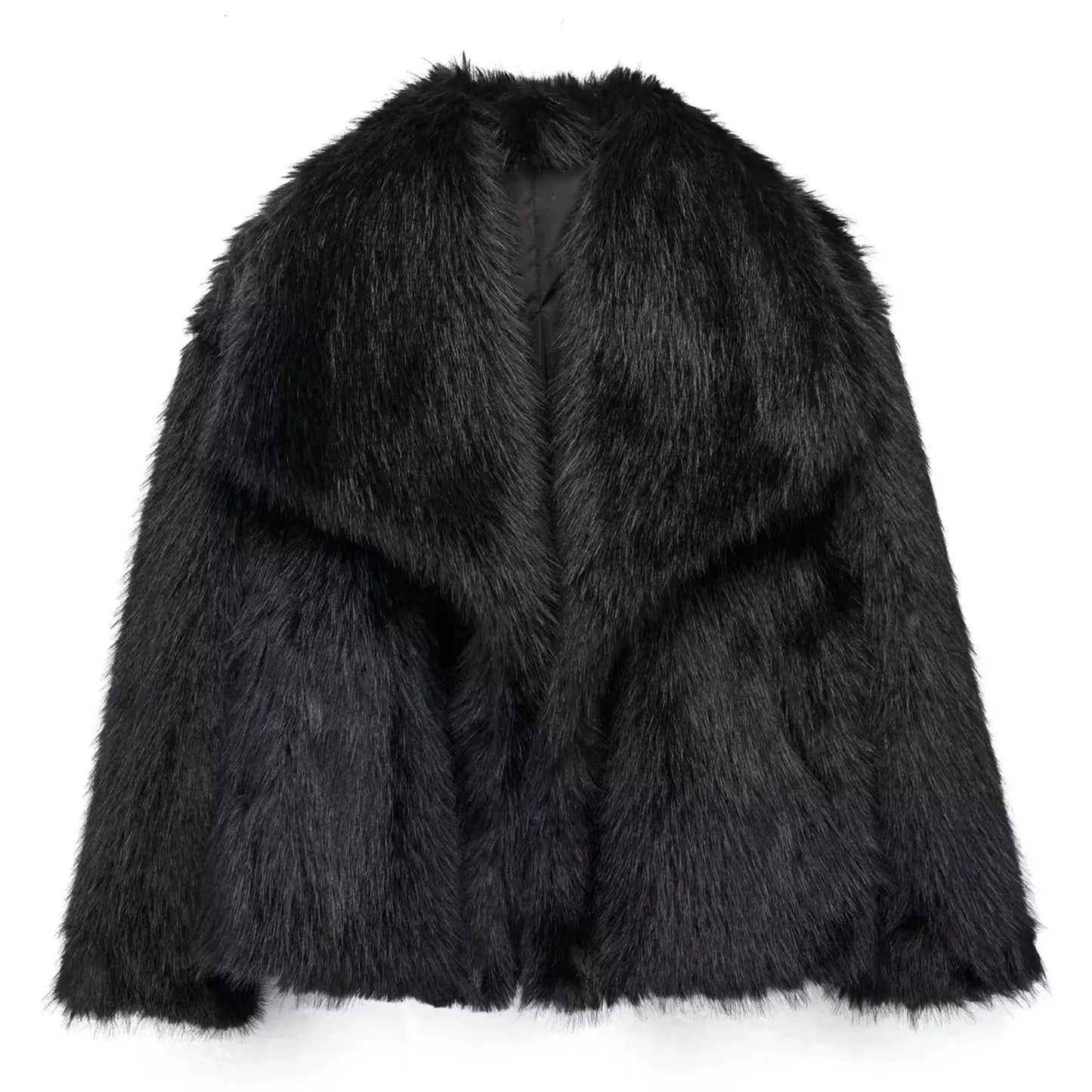 Manteau Long d'Hiver Élégant en Fausse Fourrure pour Femme