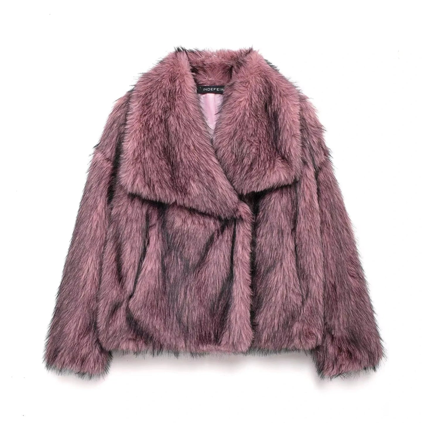 Manteau Long d'Hiver Élégant en Fausse Fourrure pour Femme