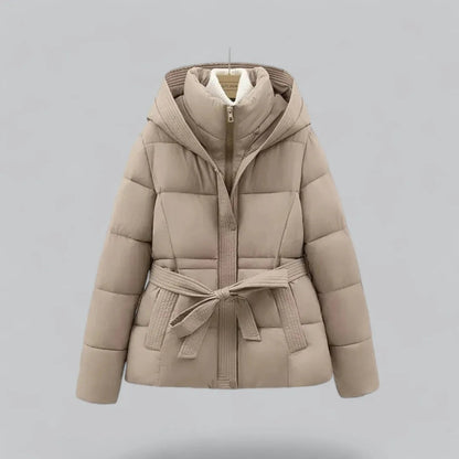 Veste d'hiver stylée capuche ceinture