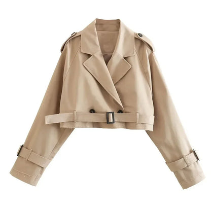 Veste courte à ceinture moderne pour femme