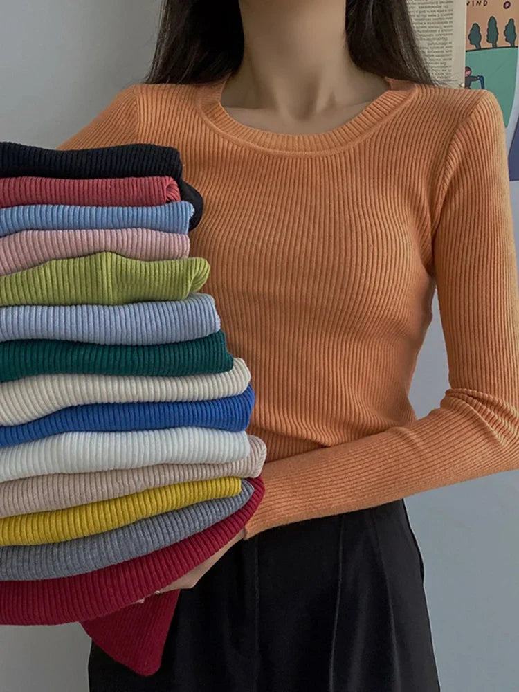 Weiche Damen Pullover O-Hals - IdealeKleiden